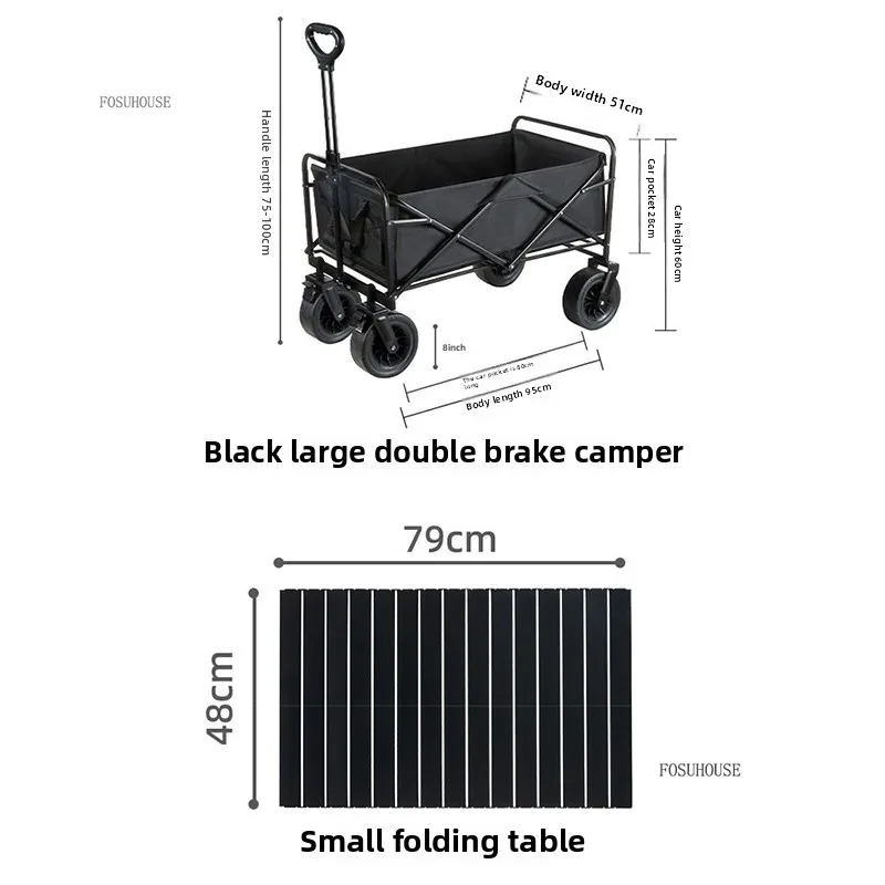 Creative Garden Carts Portable Foldable Cart with Wheels Outdoor Camping Cart Garden Supplies Home Shopping Carts Beach P