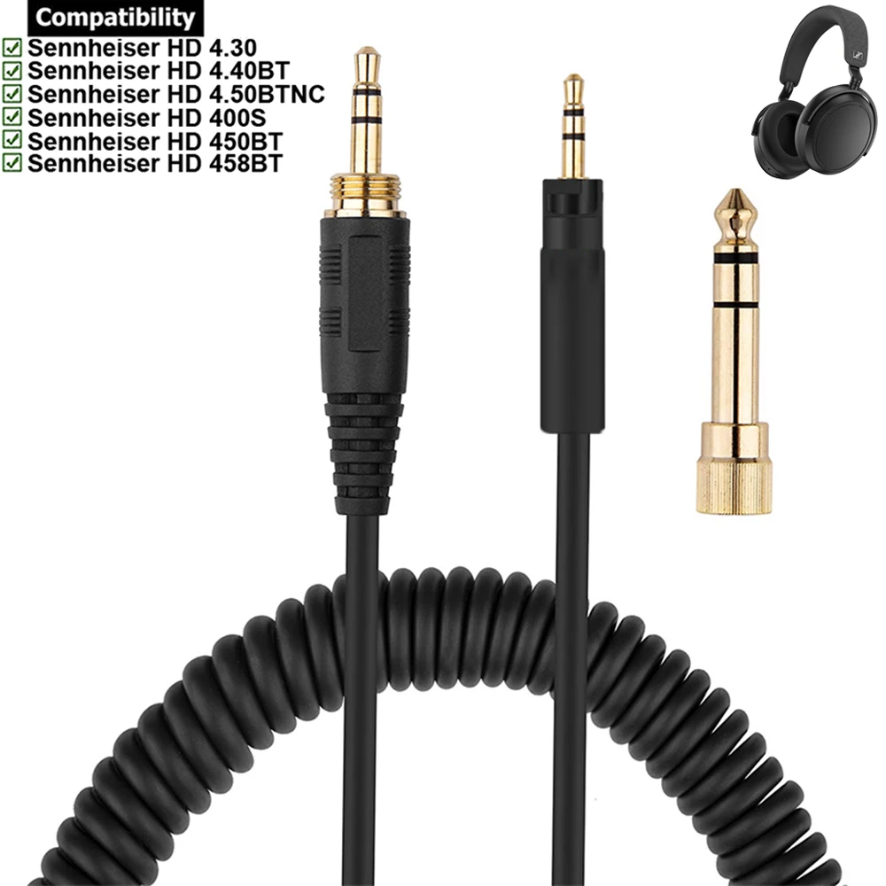 OFC-Cable auxiliar trenzado de repuesto, Cable de extensión para auriculares  Sennheiser HD 4.30i 4