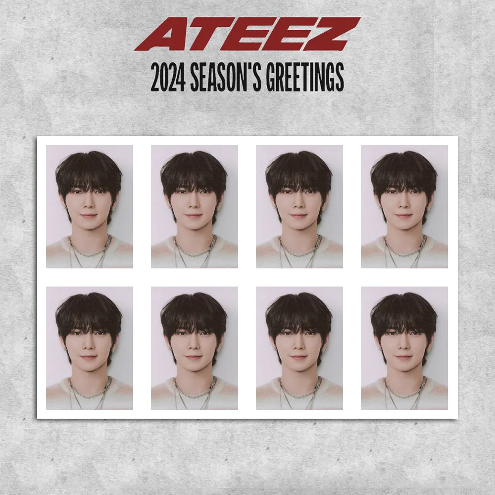 Kpop ATEEZ 2024 Season's Greetings One Inch ID Photo Yunho Mingi