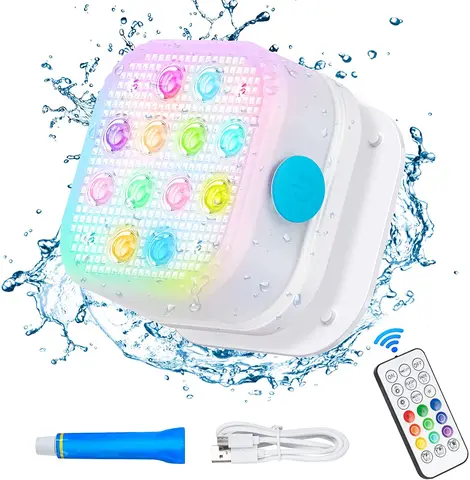 Diving Pool Light with Remote Control Magnet Waterproof Pool Light 16 Color Changing LED Light Party Decoration