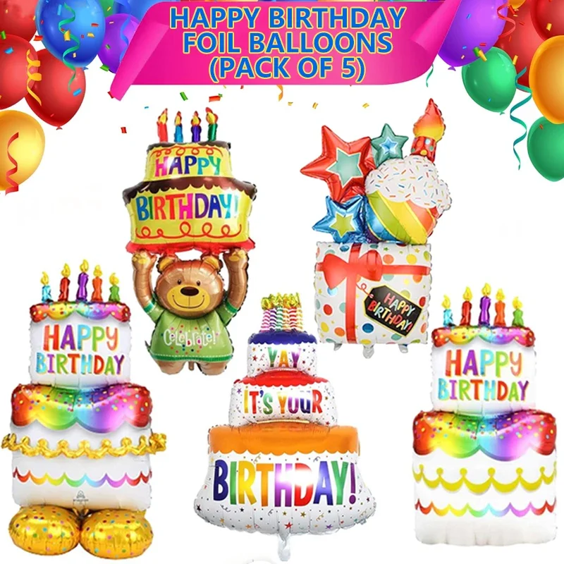 생일 축하 풍선, 40 인치 풍선, 호일 풍선, 파티 생일 장식, 5 개