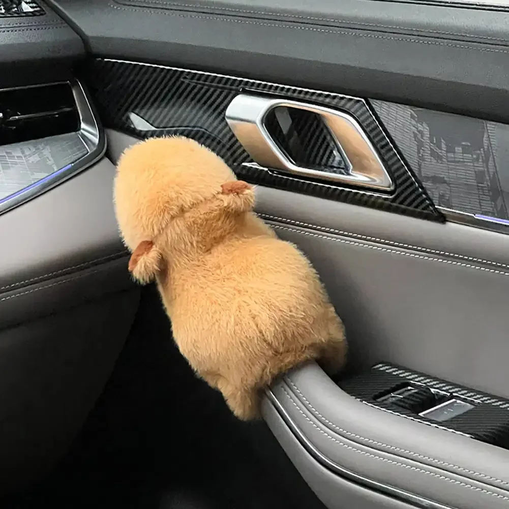 Capybara 자동차 인테리어 센터 콘솔 디스플레이 핸들 와이퍼 액세서리 핸드 브레이크 도어 핸들 귀여운 봉제 인형 팔 밴드