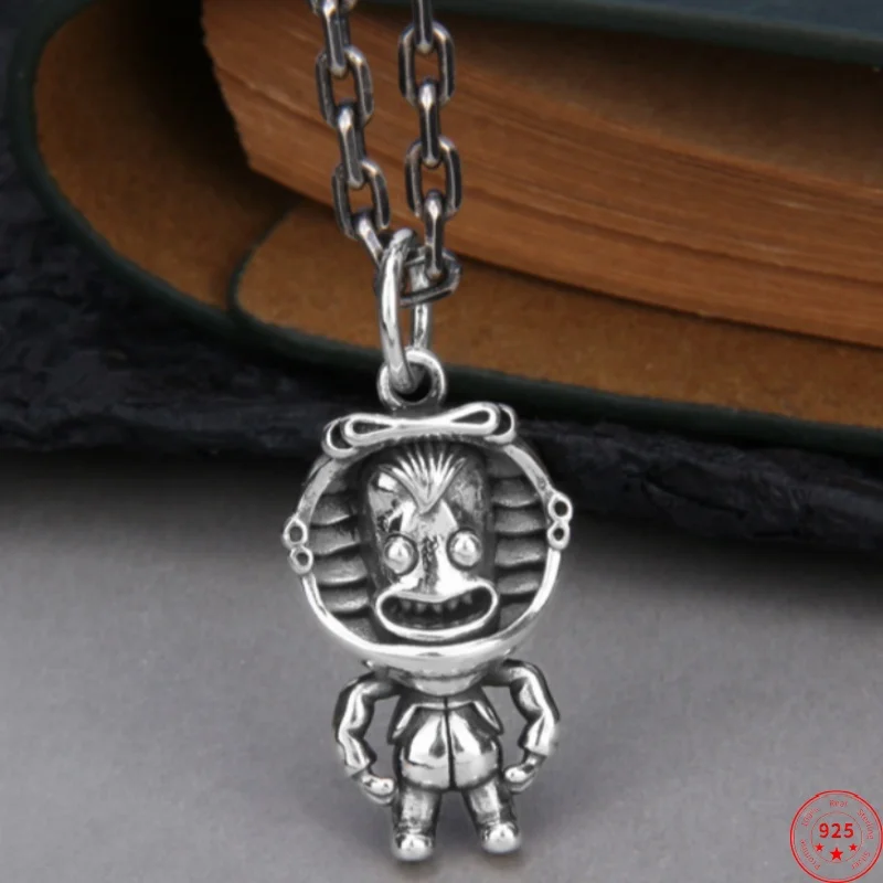 

S925 Sterling Silver Charms Pendants for Women Men New Fashion Astronaut Alien Rick Cartoon Personality Jewelry Free Shipping