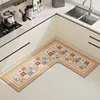 L Shape Kitchen Carpets Corner Non-slip Waterproof  Stain Resistant PVC Foot Mat Comfortable Easy Care Easy Clean Cutting Carpet 3