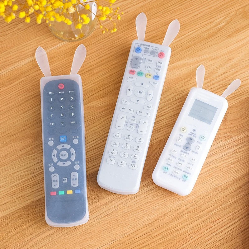 

Transparent Noctilucent Remote Control Cover for TV Air Conditioner Rabbit Ear Remote Dustproof Protective Case Sheath Sleeve