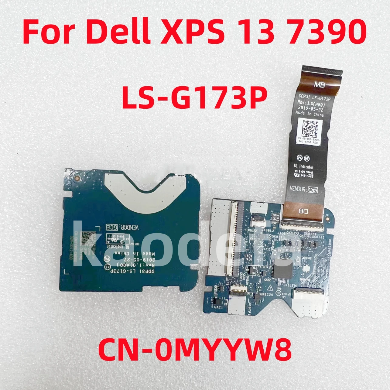 para Dell Xps 13 7390 Circuito de Junção Laptop Teclado Controle Placa Cabo Cn0myyw8 0myyw8 Myyw8 100 Teste Dp31 Ls-g173p
