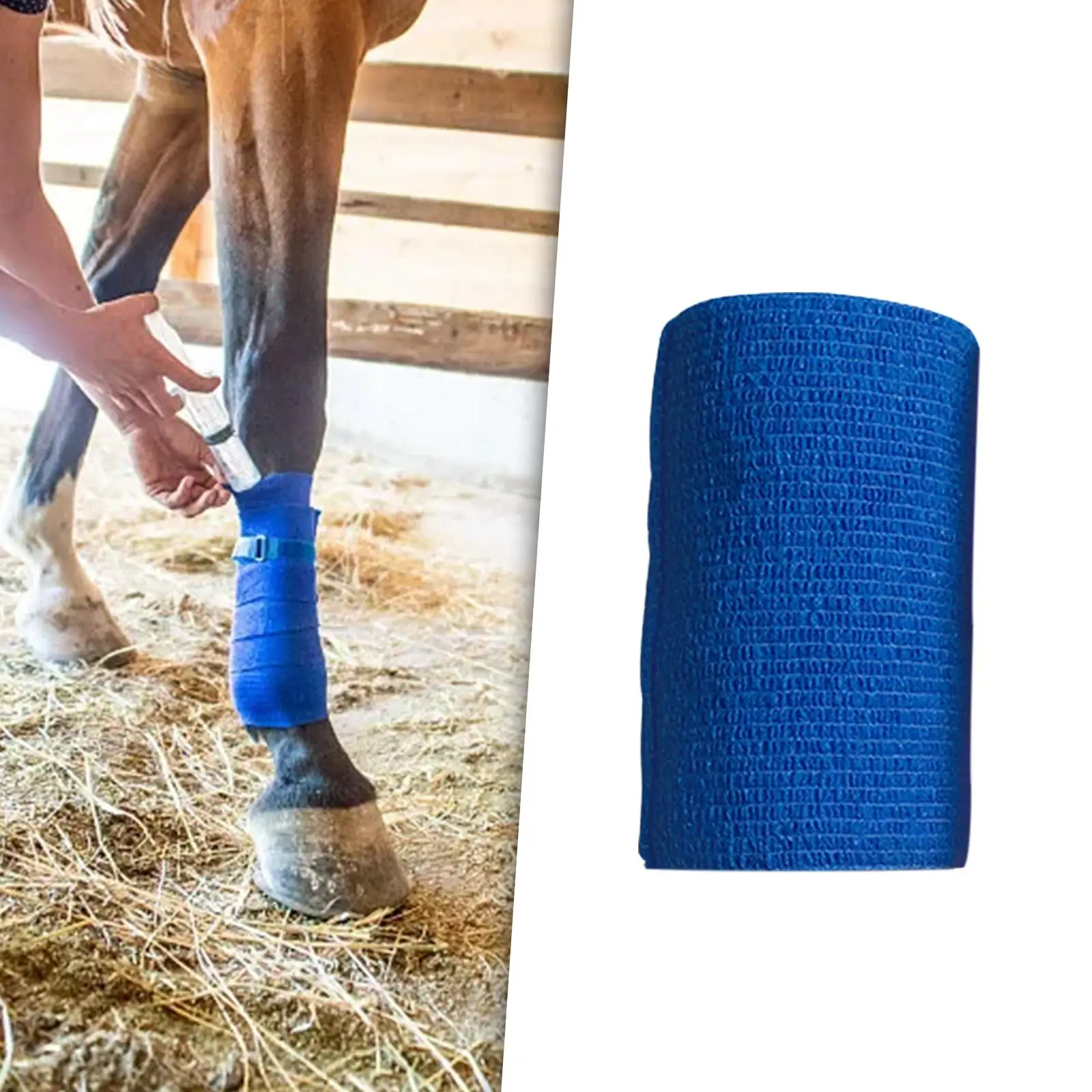 Vet Wrap for Horses 4 inch Wide Non Woven Elastic Breathable Self Adherent Wrap Horse Leg Tape for Horses Pet Cats Knee 6