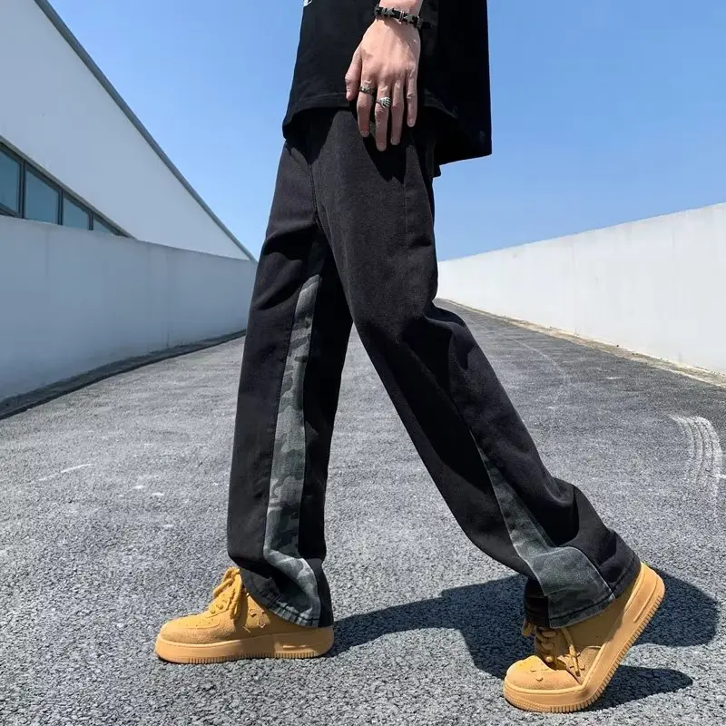2023 Coreano Moda Nero Baggy Jeans Svasati Y2K Pantaloni Uomo Abbigliamento Dritto Nuovo Kpop Casual Donna Pantaloni Lunghi Pantaloni Uomo