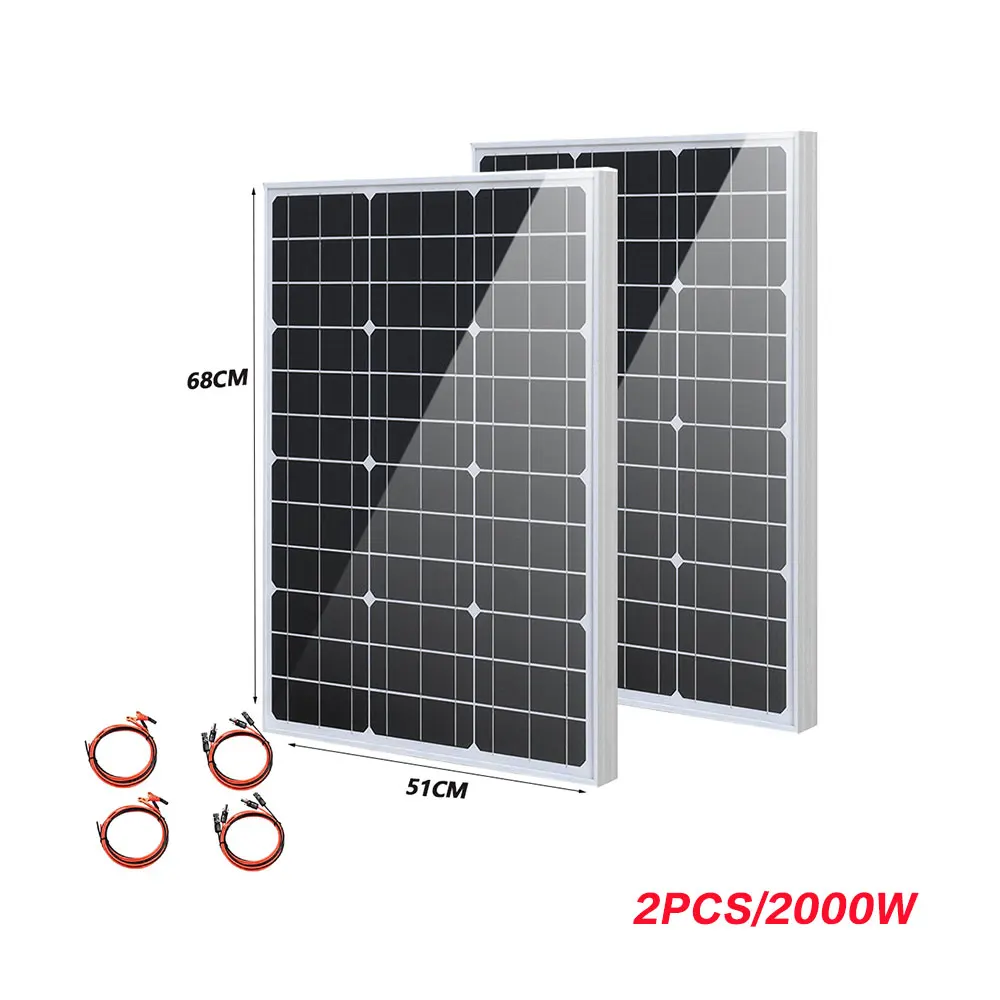 Kit solar de 700W: paneles solares de 7x100W con inversor de lazo de  rejilla de 1000W+Cable+conectores MC para uso doméstico