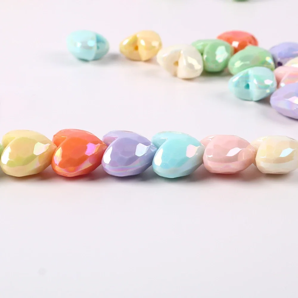 다채로운 컷 하트 모양 아크릴 비즈 쥬얼리 만들기 DIY 귀걸이 팔찌 17x20mm 하트 모양 쥬얼리 액세서리