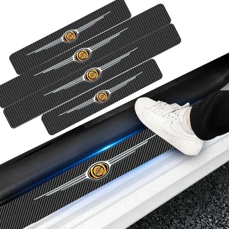 자동차용 4pcs 탄소 섬유 임계값 스티커 크라이슬러 300c 보이저 타운 컨트리 그랜드 보이저 PT 용 페달 보호 스티커