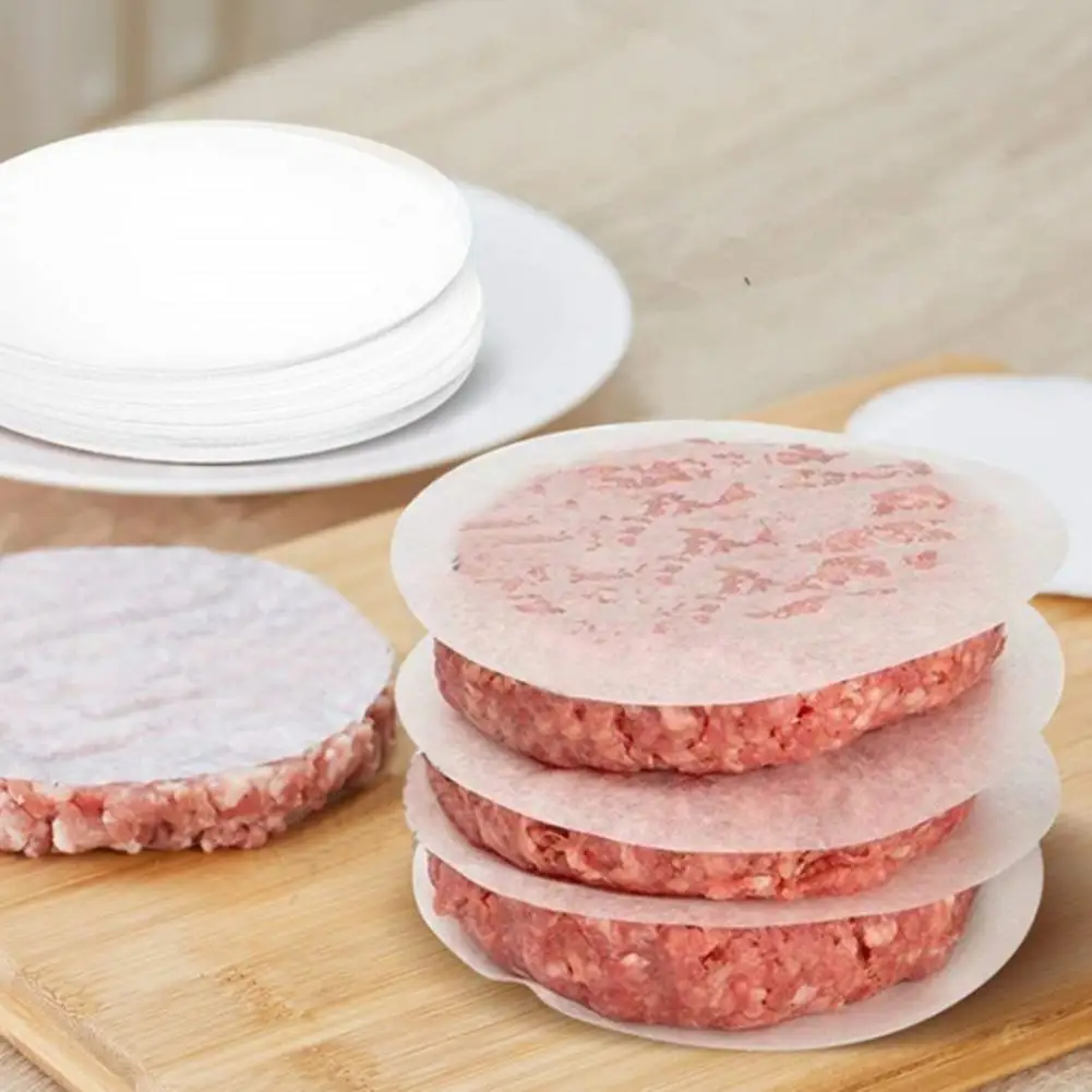 100pcs BBQ Patty Paper Separators Burger Press Wax Paper Non-stick Hamburger Patty Round Wax Parchment Sheets Burger burger press,hamburger press