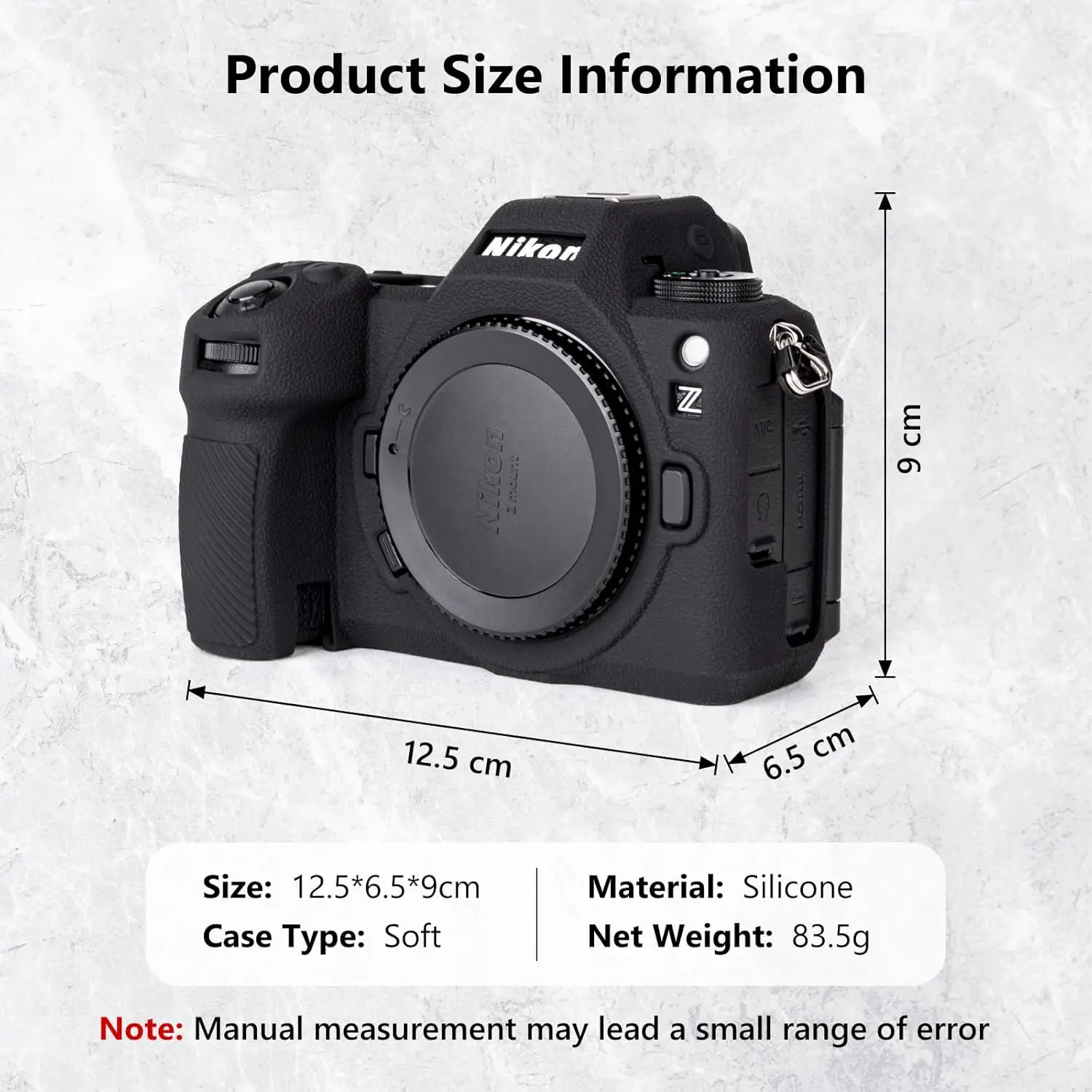 Étui Silicone Pour Nikon Z6 III - Protection Ultra Fine, Léger, Découpes Précises, Noir