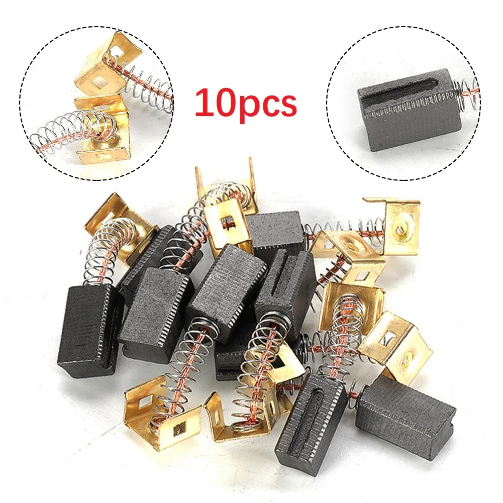 10pcs Carbon Brushes 6.4x7.9x12.5mm For Black Decker CD105 CD110 CD115 KG900 Angle Grinder Replacement Power Tools ​Accessories tasp 5 pairs carbon brushes 596071 00 for black decker angle grinders cd105 cd110 cd115 kg900 kg915 kg725 ast6 ast6xc ast15