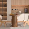 31.5 inch Round Dining Table for 2, Modern Farmhouse Kitchen Table, Small Circle Dining Tables with Wood Strip Base for Kitchen 1