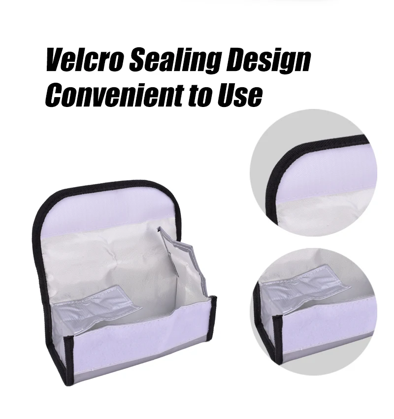 Sac de Sécurité Ignifuge pour Batterie Drone 185x75x60mm - Antidéflagrant