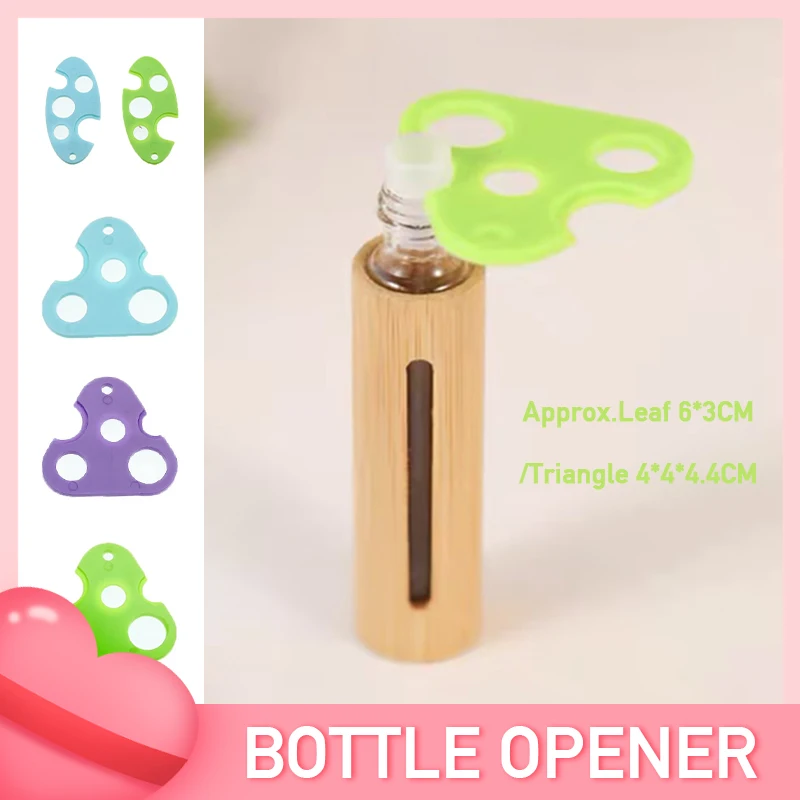 Essential Oil Opener Tool Triangle Leaf Shape Refillable Essential Oil Opener Key Corkscrew Tool Remover Roller Balls Caps Refillable Bottles Accessories