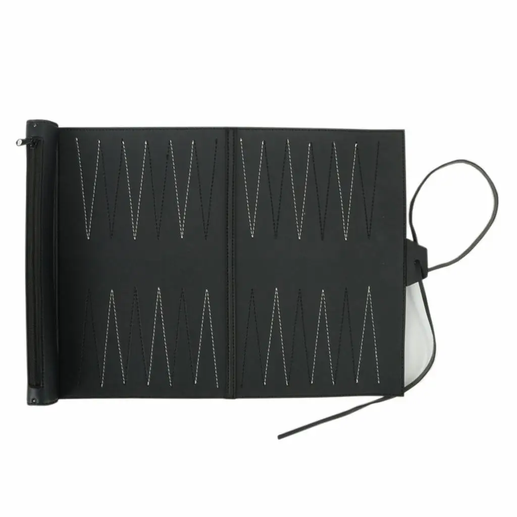Classic Portable Recreational PU Leather Roll-Up Backgammon Board Game Toys
