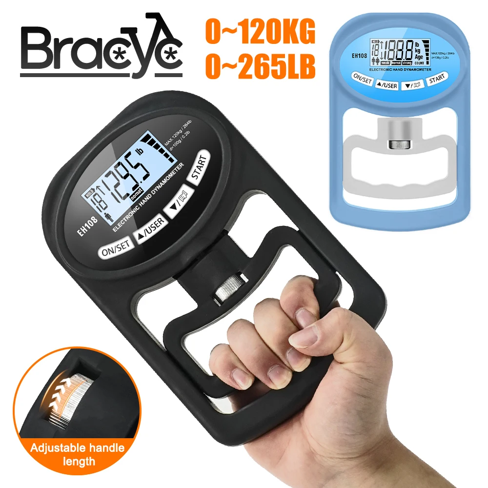 Digital Hand Dynamometer Grips Strength Trainer Electronic Tester Meter Gauge Measurer USB LCD Screen 265 Lbs
