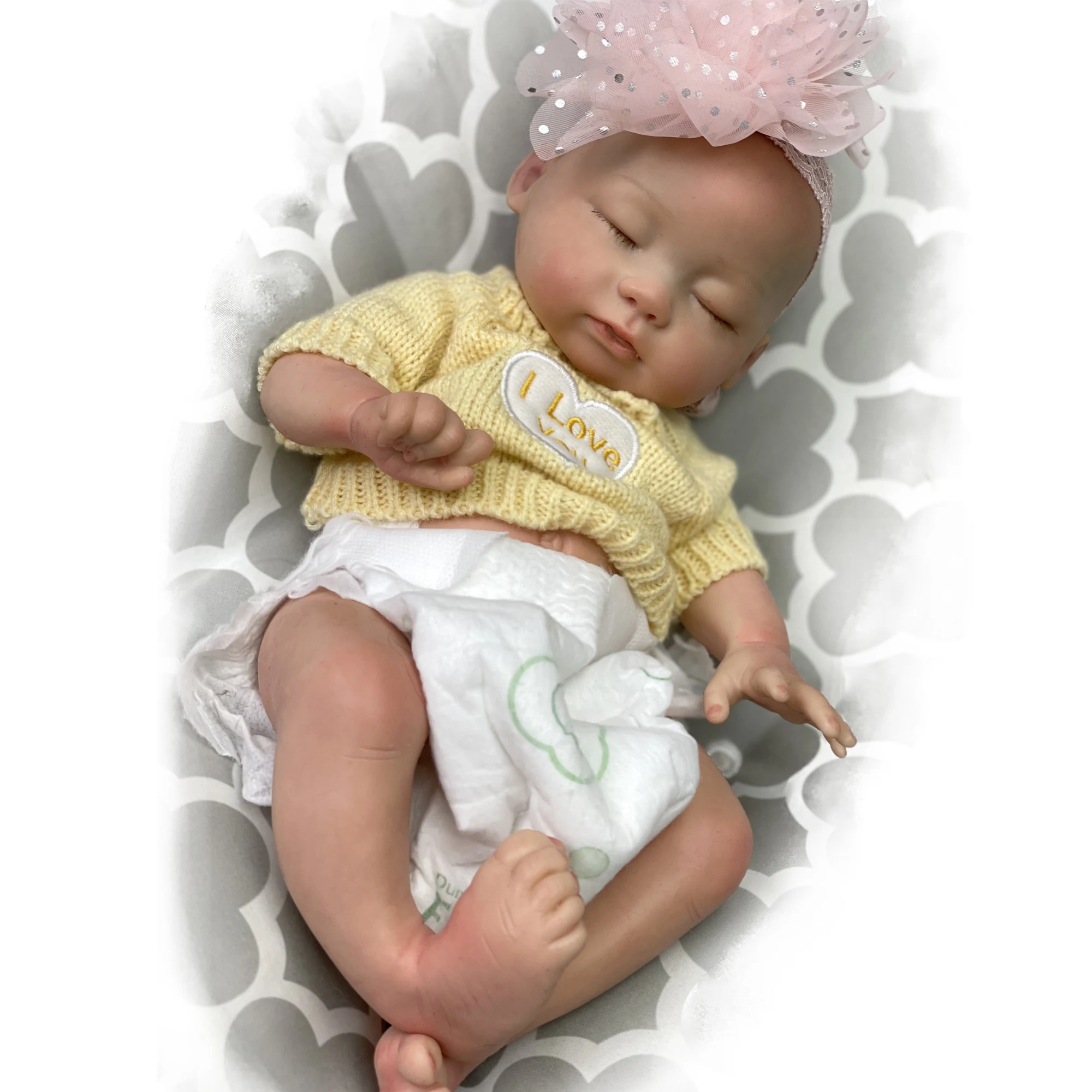 35CM Painted Silicone Dolls Full Solid Silicone Bebe Reborn Doll Can Drink Milk & Pee Dolls For Girls Corpo De Silicone Inteiro