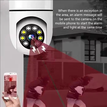 E27 Bulb Wifi Camera Human Tracking Color Night Vision 360 ° Rotation Intercom 2MP Camera Free APP Support iOS Android Phone 1