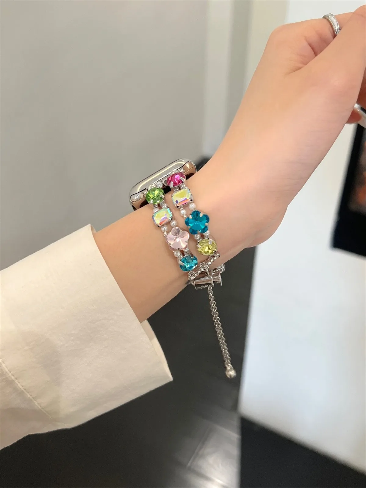 Cinturino per orologio in acciaio inossidabile per gioielli per iWatch Ultra 2 Series 10/9/8/7/6/5 Cinturino per orologio alla moda 42/44/45/46/49mm 38/40/41mm_voghion.com