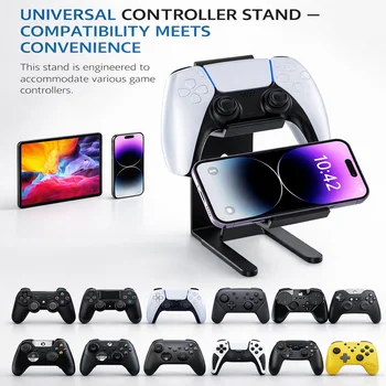 Supporto da Tavolo Universale Bimetallico per Controller di Gioco Compatibile con PS5/PS4 Pro, Conserva in Sicurezza gli Accessori di Gioco