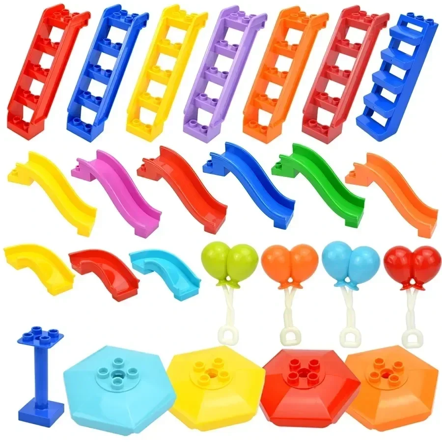 Large Building Blocks Playground Set with Slide, Swing, and Seesaw - Educational Toy