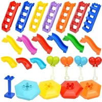 Big Building Blocks Slide Swing Seesaw Park Playground Series Large Pillar Bricks Children Kid Educational Toy Compatible Duploe 2