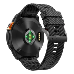Quickfit Carbon Fiber Watchband with Silicone Strap, 22mm/26mm - 26mm (Black)