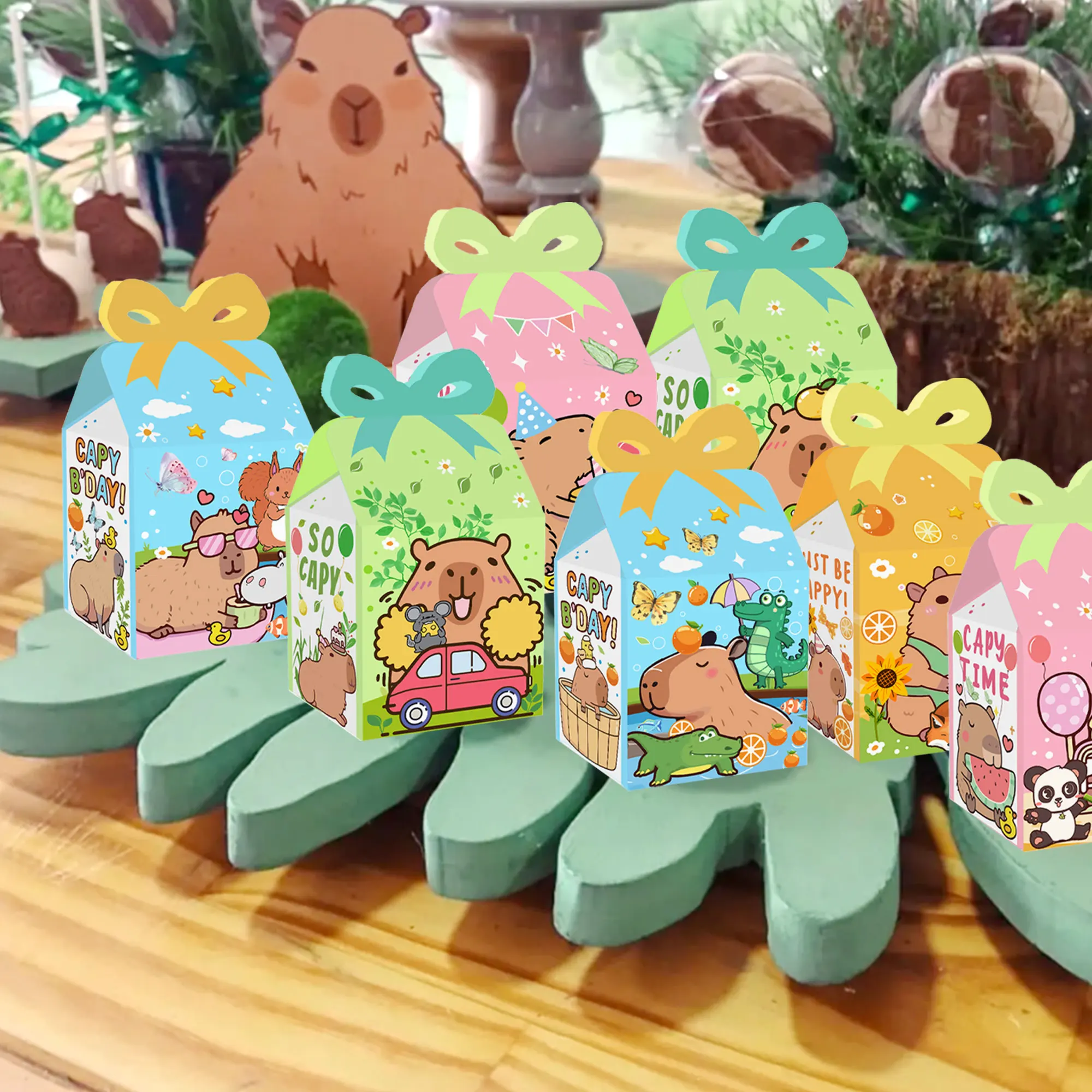 Capybara Party Candy Boxen Niedliche Capybara Goodie Bags Snack Boxen für Kinder Capybara Geburtstag Party Favors Geschenk Boxen – Detail 3