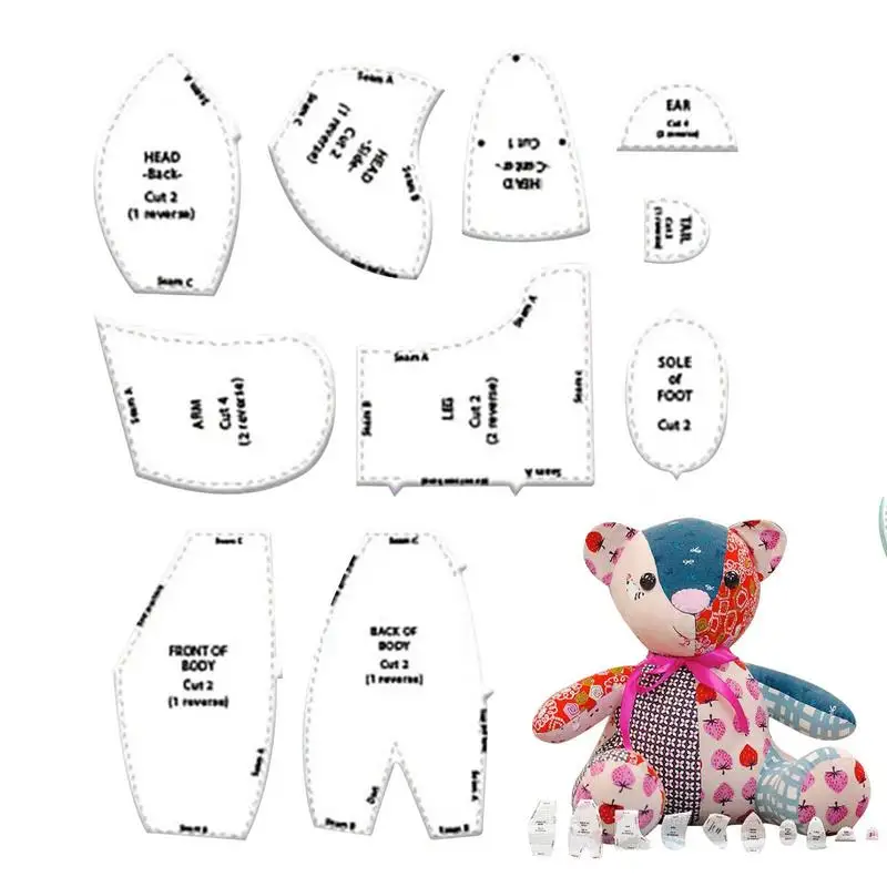 Sewing template memory bear templates for sewing handmade memory bear template for clothes sewing with accessories and instructions