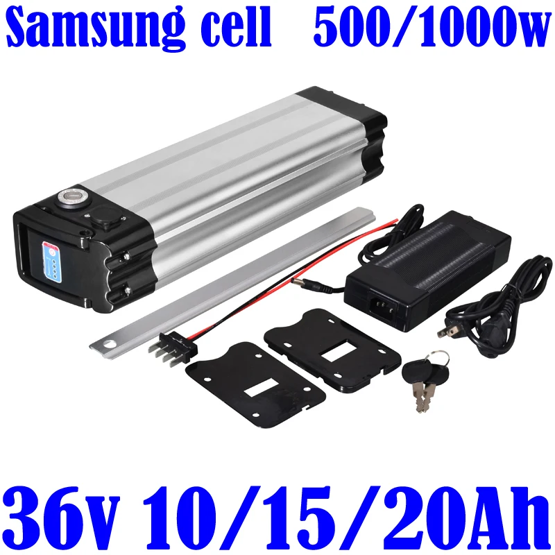 36v Battery36v 20ah 18ah 15ah 13ah 10ah Silver Fish Electric Bike