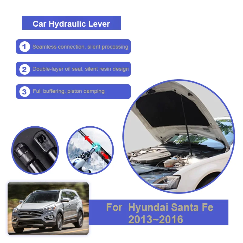 

For Hyundai Santa Fe 2013 2014 2015 2016 Hydraulic Rod Car Hood Front Hood Engine Supporting Strut Spring Shock Bars Accessories