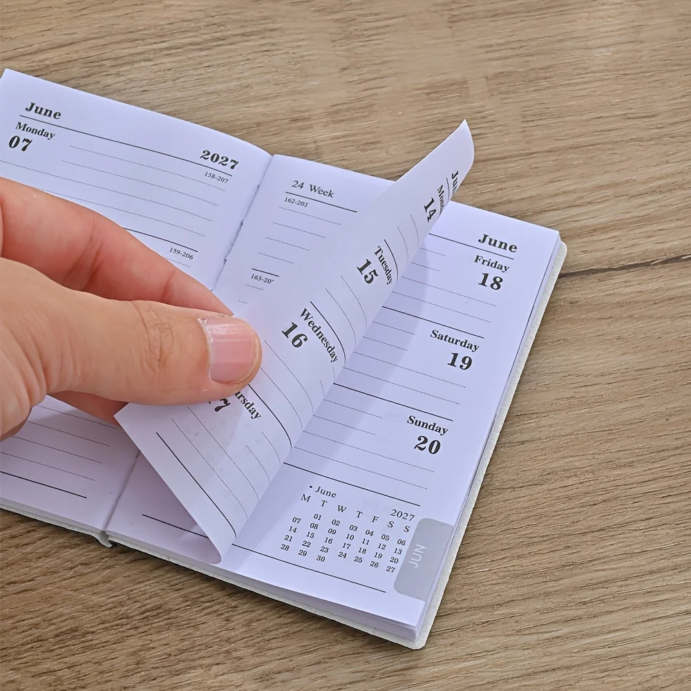Compact 12-Month English Planner with Weekly & Daily Organization