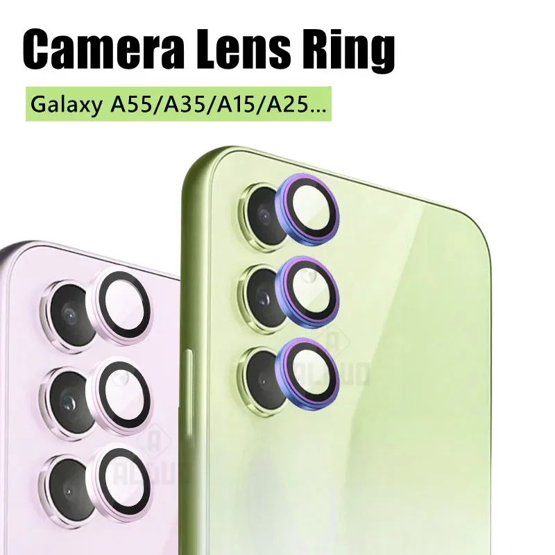 Premium Protective Metal Camera Lens Ring Glass Screen Protector Case Cap