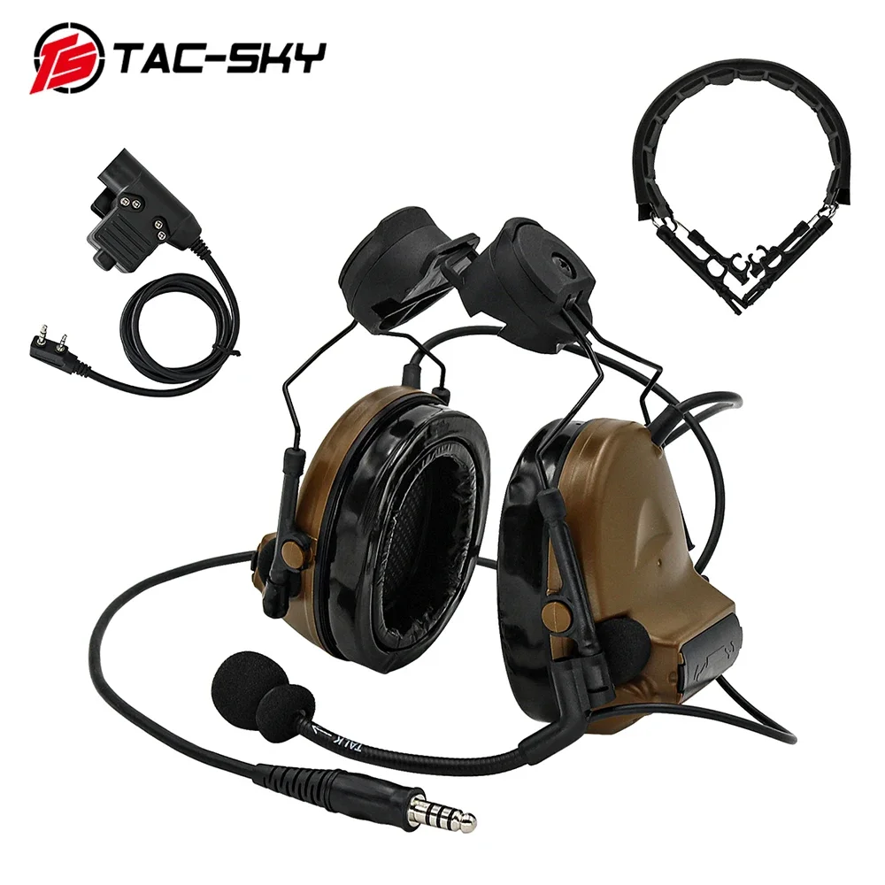 TAC-SKY 전술 헤드셋, COMTAC II 헬멧 브래킷, 슈팅 헤드폰, 전술 U94 PTT 및 사냥 헤드셋, Comtac 헤드밴드