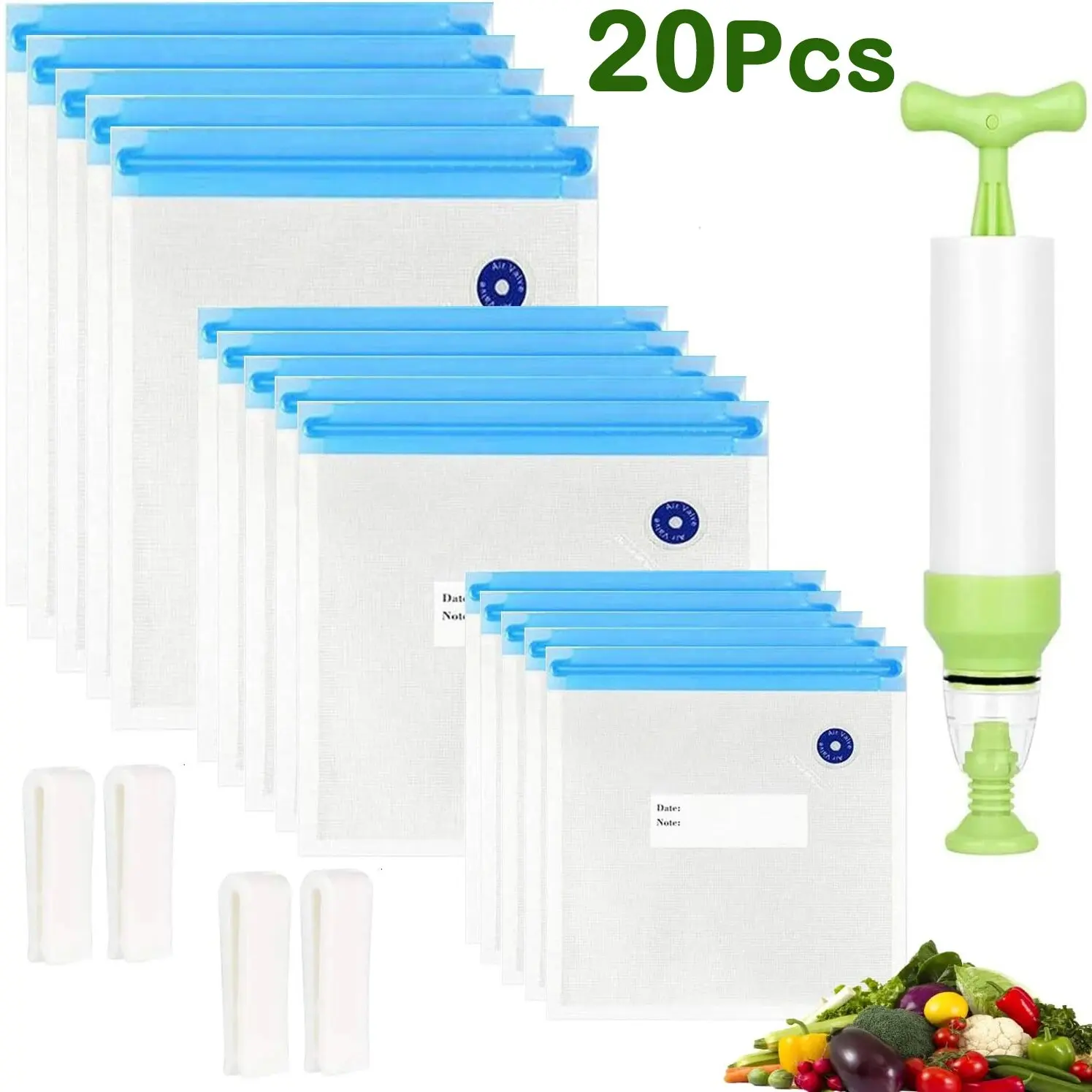 Food Vacuum Freshness Bag Refrigerator Sealing Compression 1-20PCS