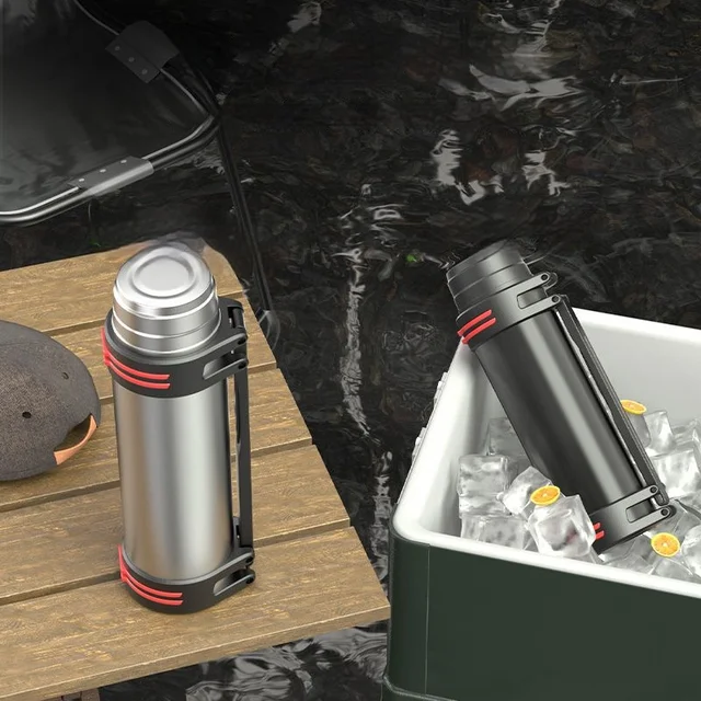3000ML Black Household Stainless steel Thermos Bottle High-capacity Outdoors Motion Mountain Climbing Water Bottle Thermos Cup 5
