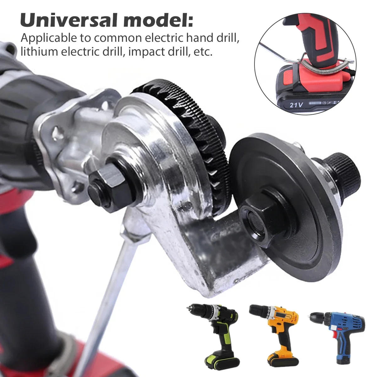 Electric Drill Plate Cutter Attachment Double Headed Iron Metal Sheet Cutter Plate Punch Scissors Free Cutting  Mental Tools 2