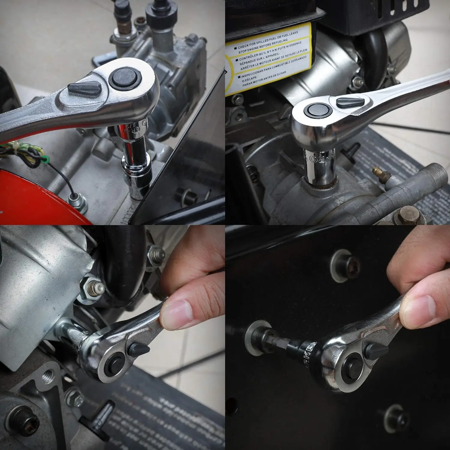 450-Piece Drive Socket Set 1/2" 1/4" 3/8", CR-V Metric and Imperial with Quick-Release Ratchet Wrench, Spanners, Bits Se 6