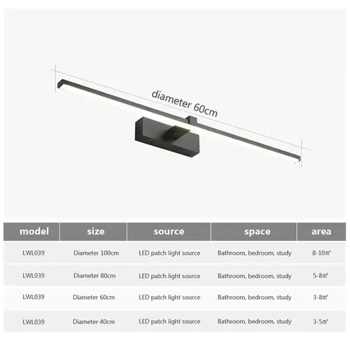 Modern LED Vanity Mirror Wall Light for Bathroom Makeup Mirror Headlamp Indoor Lighting Fixture Sconce Decor - Image 6