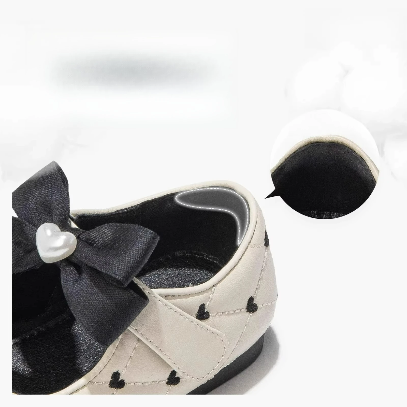 Leather Kids Ballet Flats for Girls with Bow Detail