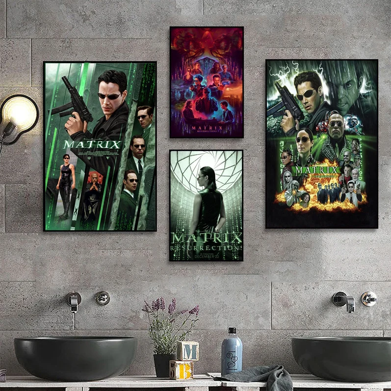The Matrix Resurrections Self-adhesive Art Poster HD Quality Wall Art Retro Posters For Home Posters Wall Stickers