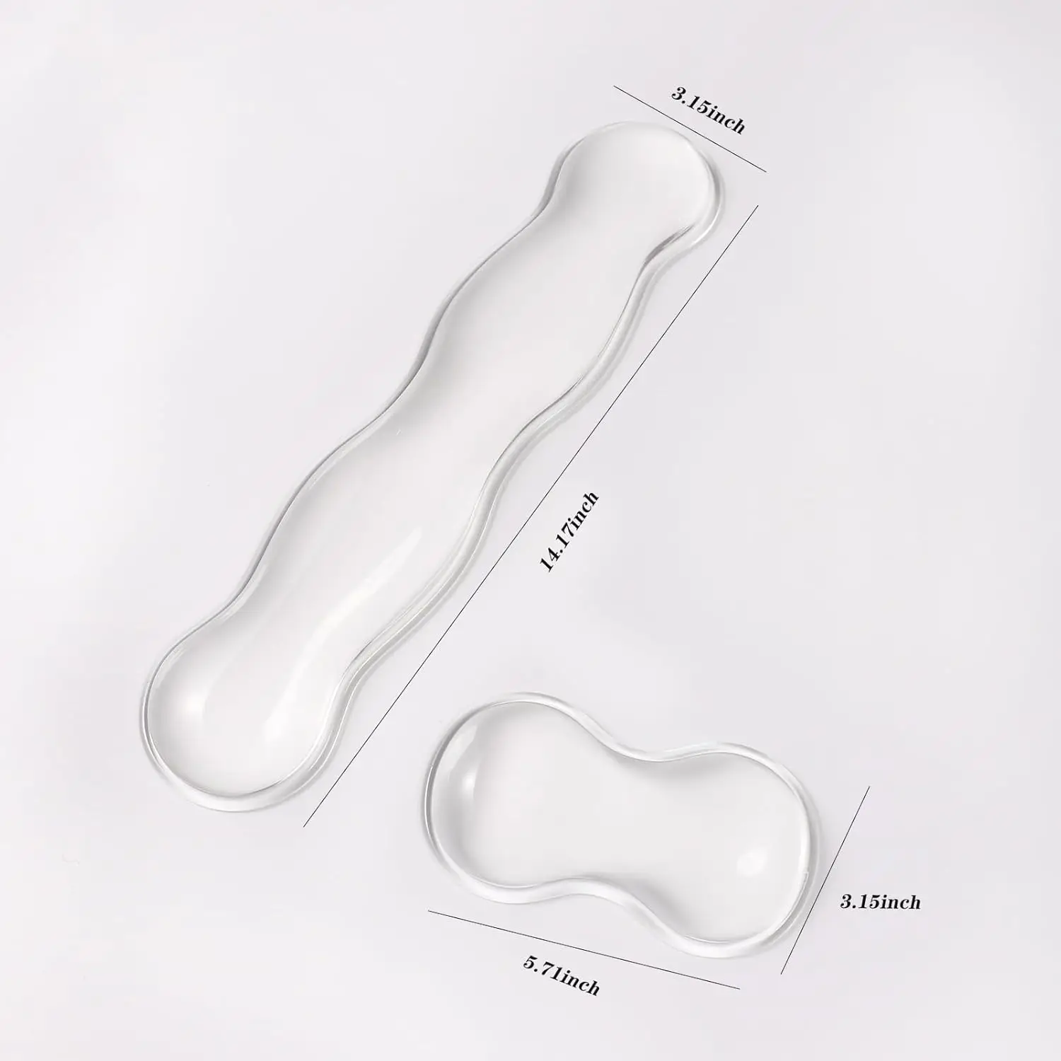 Mouse Pad with Wrist Rest Anti Slip Silicone Transparent Keyboard Rest Desktop Office Game Console Mouse Wrist Rest