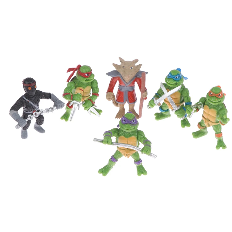 Mini figura de ação anime infantil, tartarugas ninja, brinquedos Raphael  Donatello, modelo de desenho animado, decoração desktop, presente de Natal,  5cm, 6 peças - AliExpress