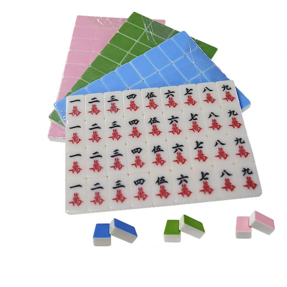 144Pcs/Set Wear-resistant Mini Mahjong 3 Sizes Table Game Portable Recreational Mini Size Mahjong