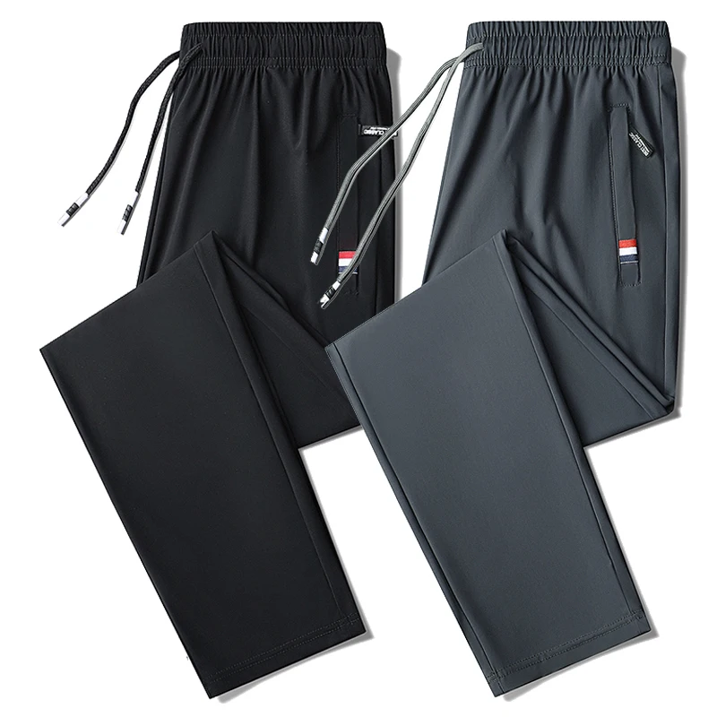 New Ice Silk Sports Comfortable Pants Sweat-absorbing Quick Drying Breathable Men's Outdoor Running Leisure Pants