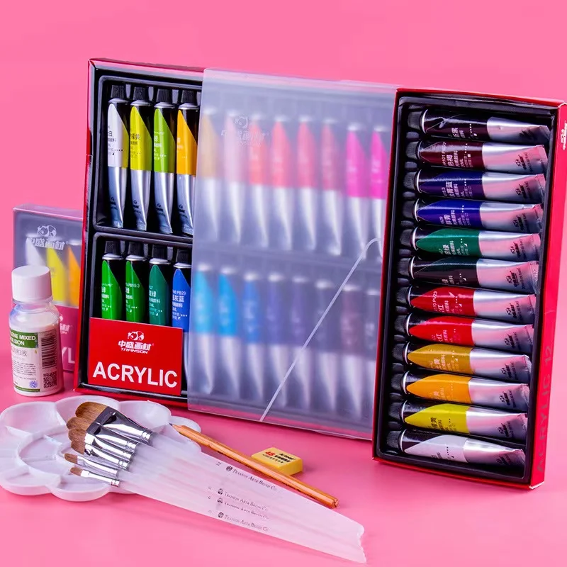 12/24 Color Professional Waterproof Acrylic Paint 20ml Beginner Art Painting Paint Hand-Painted Children's DIY Artist Graffiti 100ml artist special gouache paint for hand painted graffiti special paint for student art sketching graffiti 42 colors optional