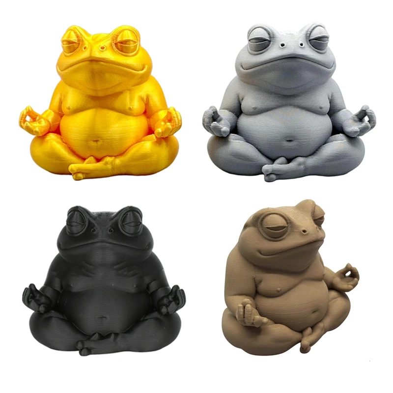 Chubby Meditating Frog Zen Frog Figurines Capybara Statue Spiritual Animal Sculpture Home Office Decor A Perfect Gift